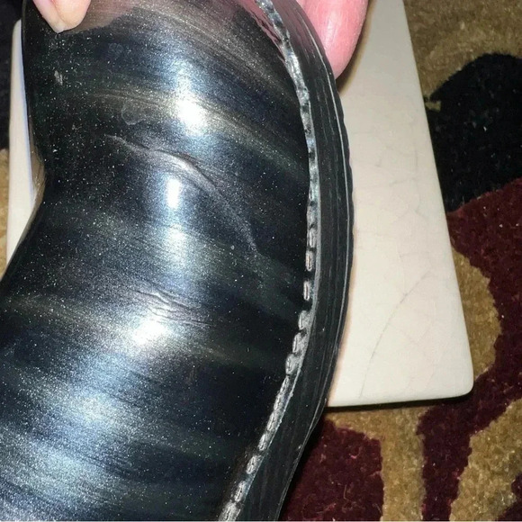 Dansko Women’s Clogs Shoes Mules Black Patent Leather Silver Copper Stripes 41 - Picture 6 of 16
